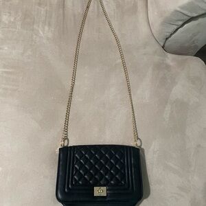 Black Quilted Crossbody Bag